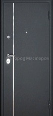 Дверь Город мастеров Днепр Черный сатин со вставкой  Сандал серый с молдингом 