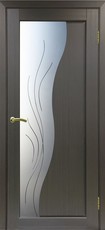 Дверь Optima Porte Сицилия 720 остекление №21 стекло Линии  Венге FL Экошпон