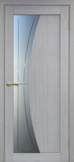Дверь Optima Porte Сицилия 721 остекление №21 стекло Линии  Дуб серый NL Экошпон
