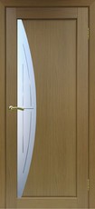Дверь Optima Porte Сицилия 722 остекление №21 стекло Линии  Орех классик NL Экошпон