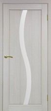 Дверь Optima Porte Сицилия 731 остекление №121 стекло Мателюкс  Дуб беленый NL Экошпон