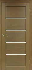 Дверь Optima Porte Сицилия 710 остекление №12 стекло Мателюкс  Орех классик NL Экошпон