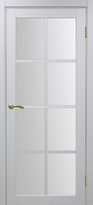 Дверь Optima Porte Турин 541 Остекление №2222 Мателюкс Белый монохром Экошпон