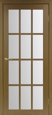 Дверь Optima Porte Турин 542 Остекление №2222 Мателюкс Орех классик NL Экошпон