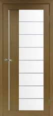 Дверь Optima Porte Турин 524АСС Молдинг SC Остекление №22 Мателюкс Орех классик NL Экошпон