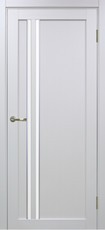 Дверь Optima Porte Турин 525АПС Молдинг SC Остекление №121 Мателюкс Белый монохром Экошпон
