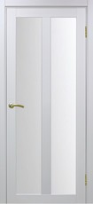 Дверь Optima Porte Турин 521 Остекление №22 Мателюкс Белый монохром Экошпон