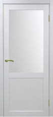 Дверь Optima Porte Турин 502 Остекление №21 Мателюкс Белый монохром Экошпон