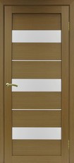 Дверь Optima Porte Турин 526 Остекление №122 Мателюкс Орех классик NL Экошпон