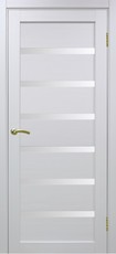 Дверь Optima Porte Турин 507 Остекление №12 Мателюкс Белый монохром Экошпон