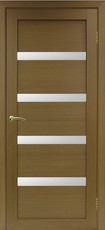 Дверь Optima Porte Турин 505 Остекление №12 Мателюкс Орех классик NL Экошпон