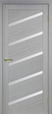 Дверь Optima Porte Турин 506U Остекление №112 Мателюкс Дуб серый FL Экошпон