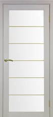 Дверь Optima Porte Турин 501АСС Молдинг SG Остекление №2 Мателюкс Дуб беленый FL Экошпон