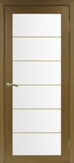 Дверь Optima Porte Турин 501АСС Молдинг SG Остекление №2 Мателюкс Орех классик NL Экошпон