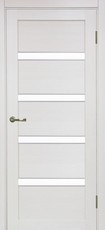 Дверь Optima Porte Турин 505АПС Молдинг SC Остекление №12 Мателюкс Ясень перламутровый FL Экошпон