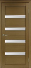 Дверь Optima Porte Турин 505АПС Молдинг SC Остекление №12 Мателюкс Орех классик NL Экошпон