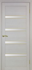 Дверь Optima Porte Турин Молдинг SG Остекление №12 Мателюкс Дуб беленый FL Экошпон