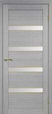 Дверь Optima Porte Турин Молдинг SG Остекление №12 Мателюкс Дуб серый FL Экошпон